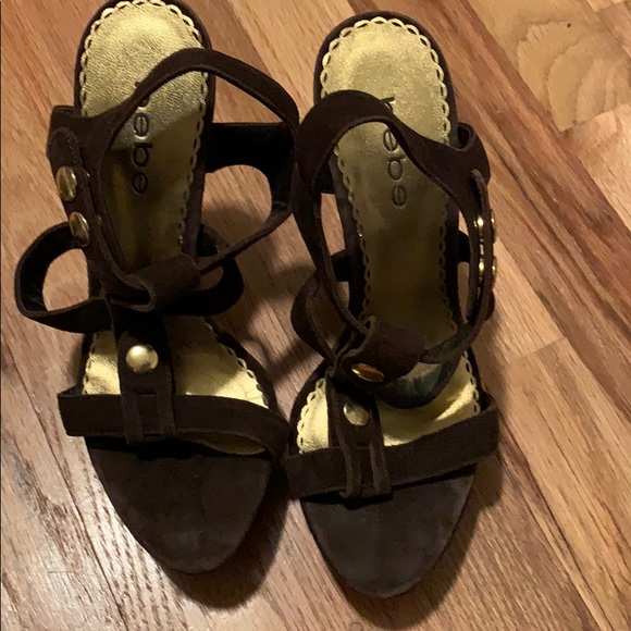 Bebe dark brown wedges - Picture 2 of 2